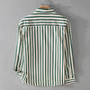 Striped Button-Up Shirt for men - Long Sleeve Point Collar - Chest Pocket Buttoned Cuffs - Image 1