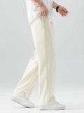 Wide Leg Pants for men - Pleated Straight Leg - Relaxed Fit Split Hem - Image 3