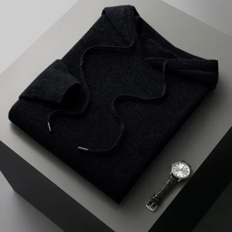 Knit Hoodie Sweater for Men - Long Sleeve - Image 5