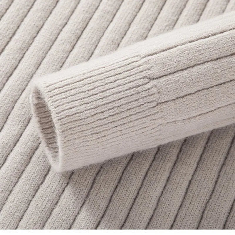 Ribbed Quarter-Zip Sweater for Men - Long Sleeve - Image 4