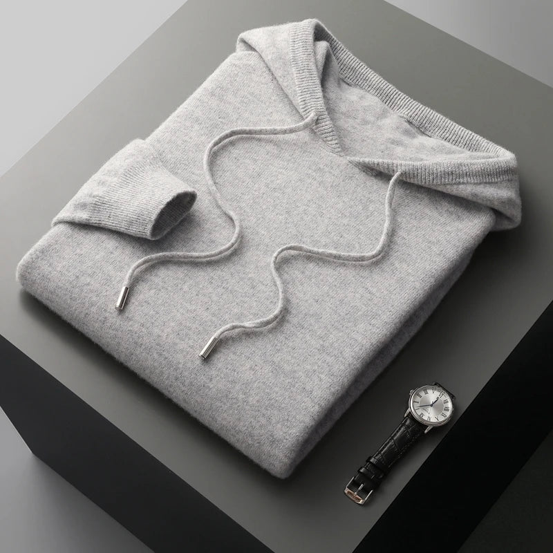 Knit Hoodie Sweater for Men - Long Sleeve - Image 7