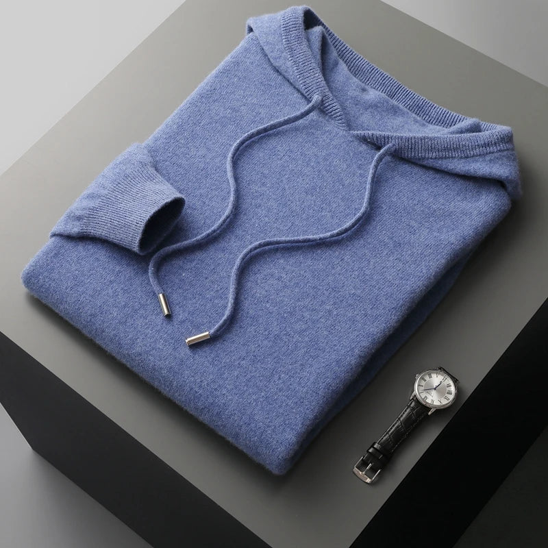 Knit Hoodie Sweater for Men - Long Sleeve - Image 6