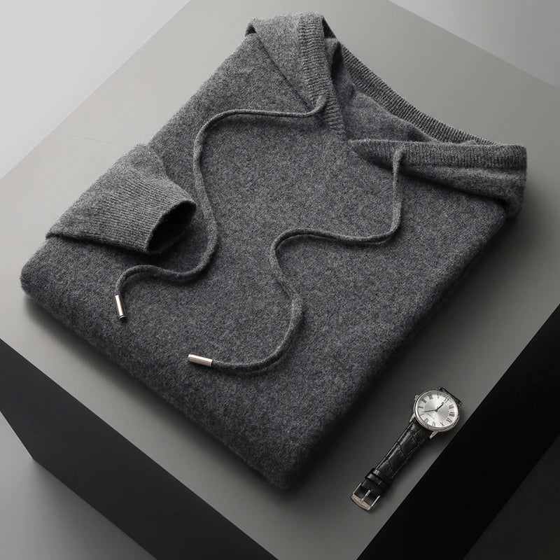 Knit Hoodie Sweater for Men - Long Sleeve - Image 10