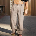 Wide Leg Pleated Pants for Men - High Waist Loose Fit - Casual Pants - Image 10