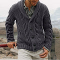 Shawl Collar Cardigan Sweater for Men - Button Front - Image 3