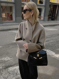 Oversized Short Jacket for Women - Double-Breasted - Image 1