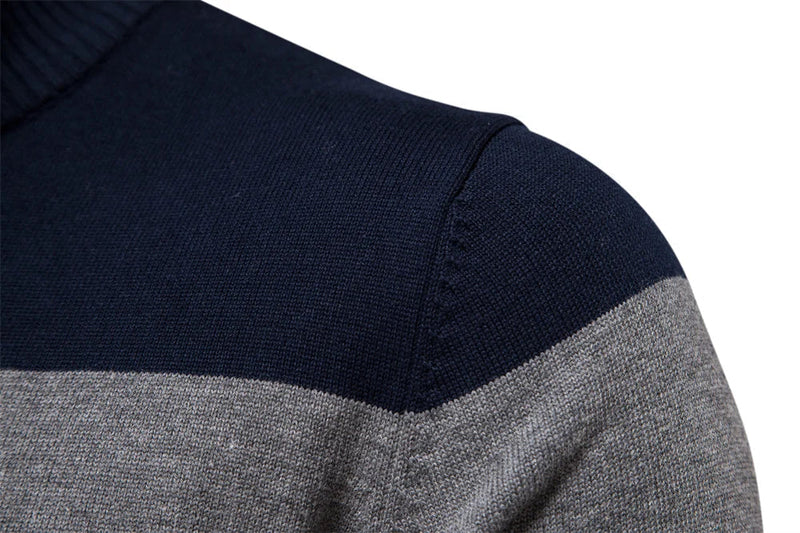 Striped Quarter-Zip Sweater for Men - Long Sleeve - Image 4