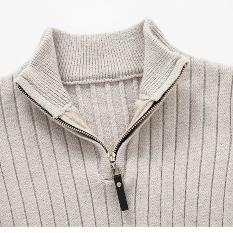 Ribbed Quarter-Zip Sweater for Men - Long Sleeve - Image 2