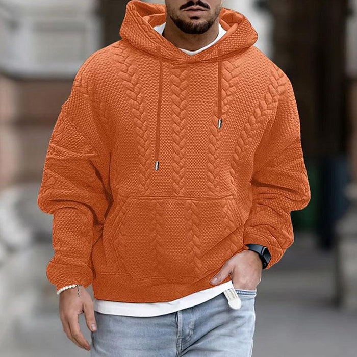 Textured Pullover Hoodie for Men - Long Sleeve - Image 3