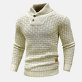 Shawl Collar Sweater for Men - Button Detail - Image 8