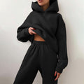Hoodie Sweatpants Loungewear Set for Women - Elastic Waist - Image 2
