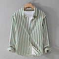 Striped Button-Up Shirt for men - Long Sleeve Point Collar - Chest Pocket Buttoned Cuffs - Image 6