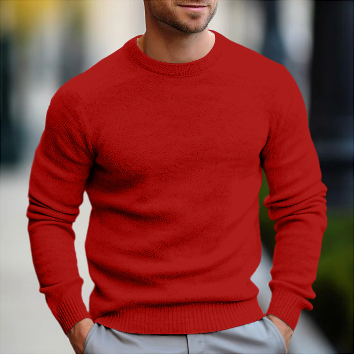 Crew Neck Sweater for Men - Long Sleeve - Image 5