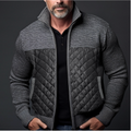 Quilted Zip Up Jacket for Men - Stand Collar - Image 4