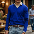 V-Neck Sweater for Men - Long Sleeve - Image 6