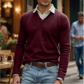 V-Neck Sweater for Men - Long Sleeve - Image 3