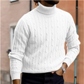 Cable Knit Turtleneck Sweater for Men - Long Sleeve - Image 7