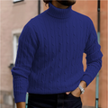 Cable Knit Turtleneck Sweater for Men - Long Sleeve - Image 6