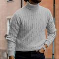 Cable Knit Turtleneck Sweater for Men - Long Sleeve - Image 4