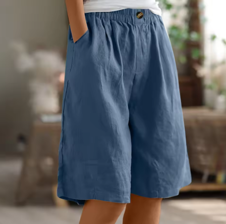 Wide Leg Culottes for Women - High Waist Elastic Waist - Image 4