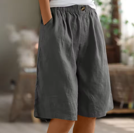 Wide Leg Culottes for Women - High Waist Elastic Waist - Image 2