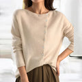 Button-Front Cardigan Sweater for Women - Long Sleeve - Image 5