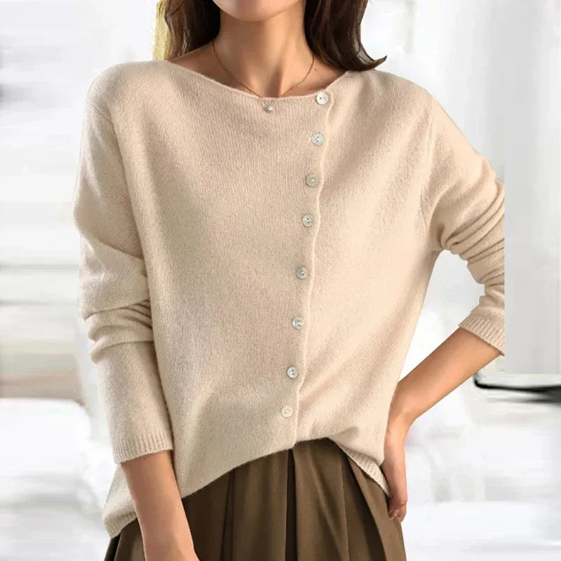 Button-Front Cardigan Sweater for Women - Long Sleeve - Image 5