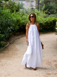 Maxi Halter Dress for women - Sleeveless A-Line - Side Slit Casual - Image 3