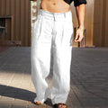 Wide Leg Pleated Pants for Men - High Waist Loose Fit - Casual Pants - Image 8