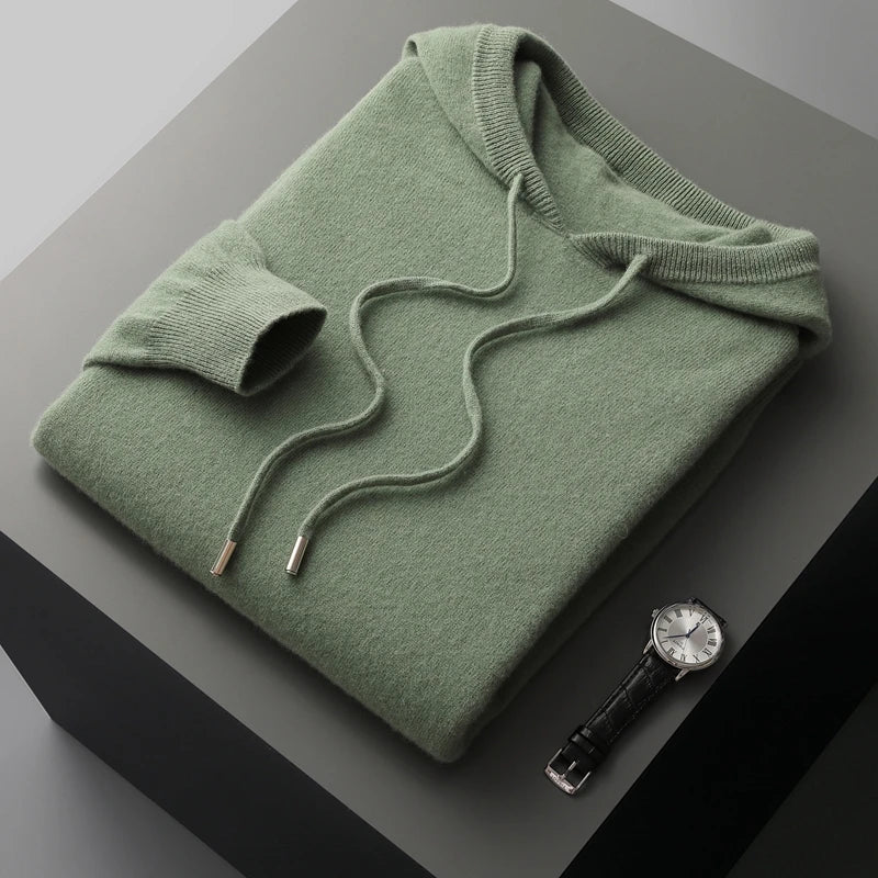 Knit Hoodie Sweater for Men - Long Sleeve - Image 8