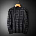 Crew Neck Sweater for Men - Geometric Print - Image 4