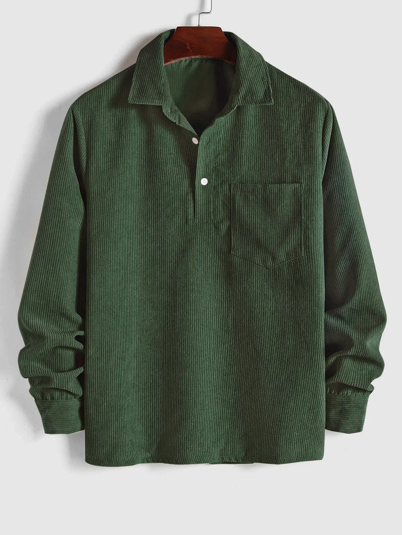 Camp Collar Shirt for Men - Chest Pocket - Image 4