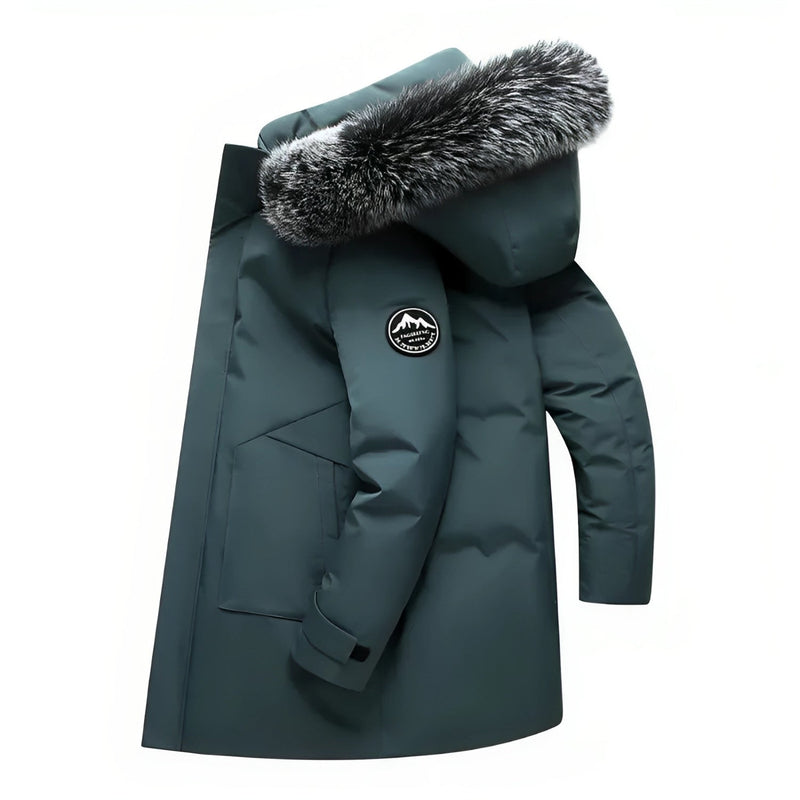 Hooded Jacket for Men - Fur Hood - Image 3