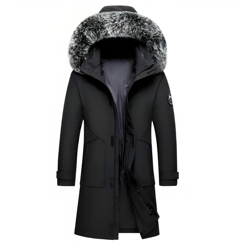 Hooded Jacket for Men - Fur Hood - Image 4