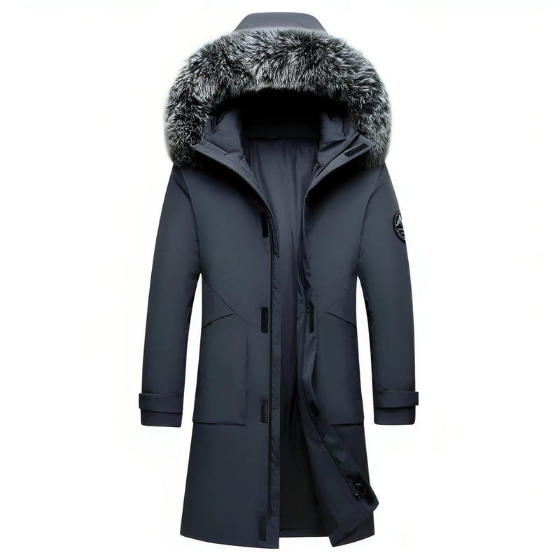 Hooded Jacket for Men - Fur Hood - Image 5