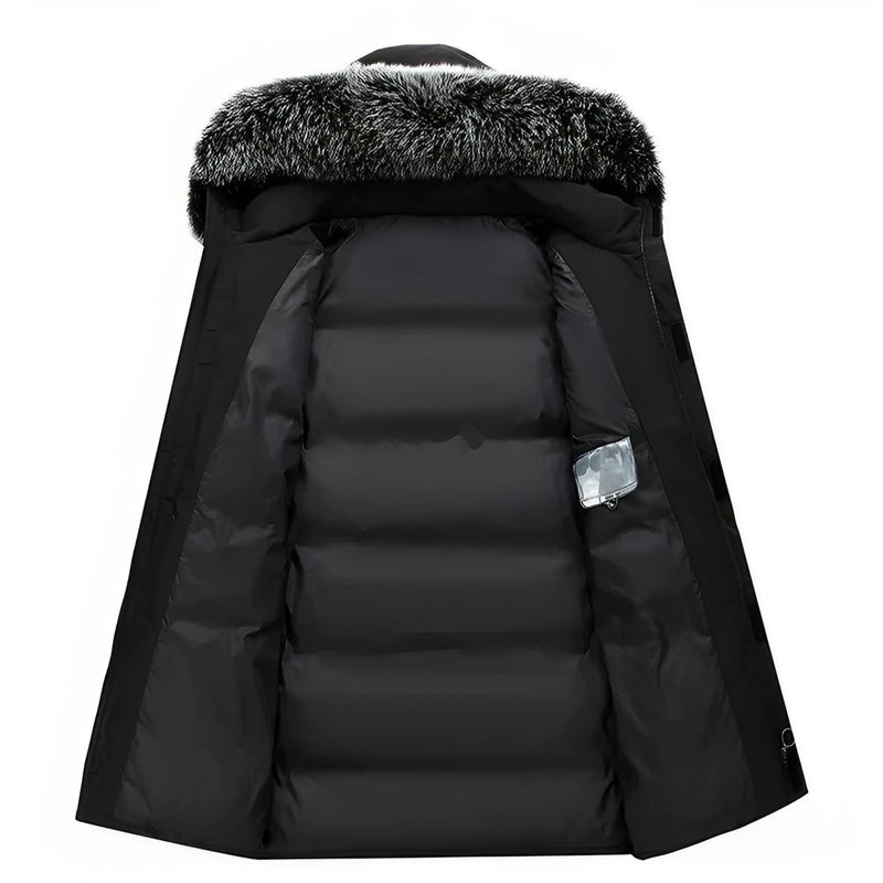 Hooded Jacket for Men - Fur Hood - Image 6