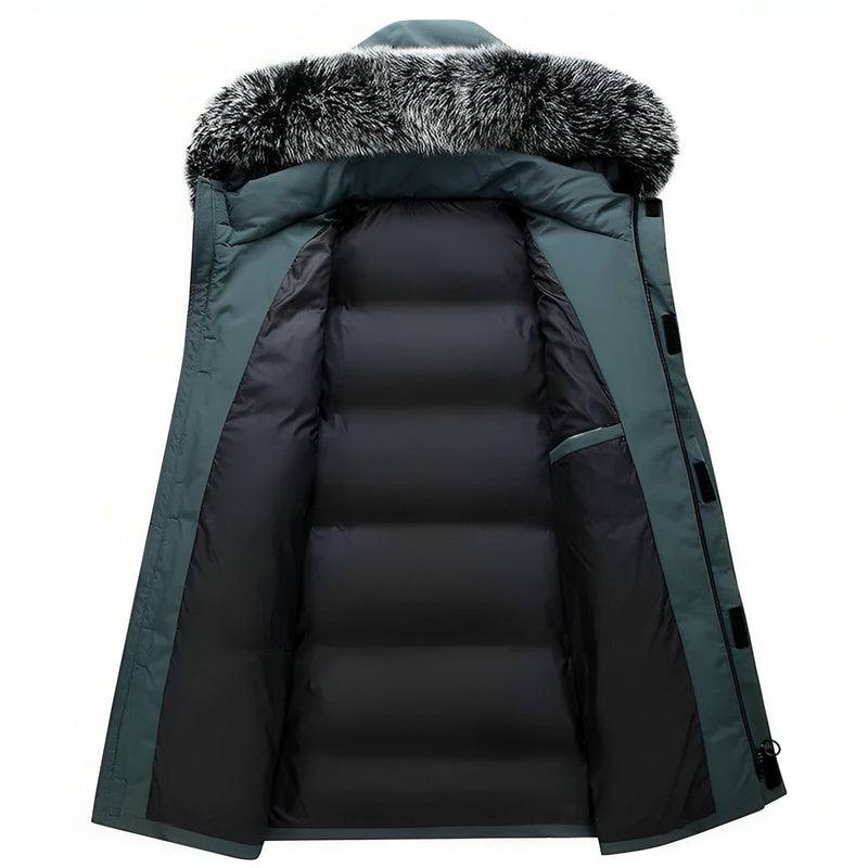 Hooded Jacket for Men - Fur Hood - Image 7