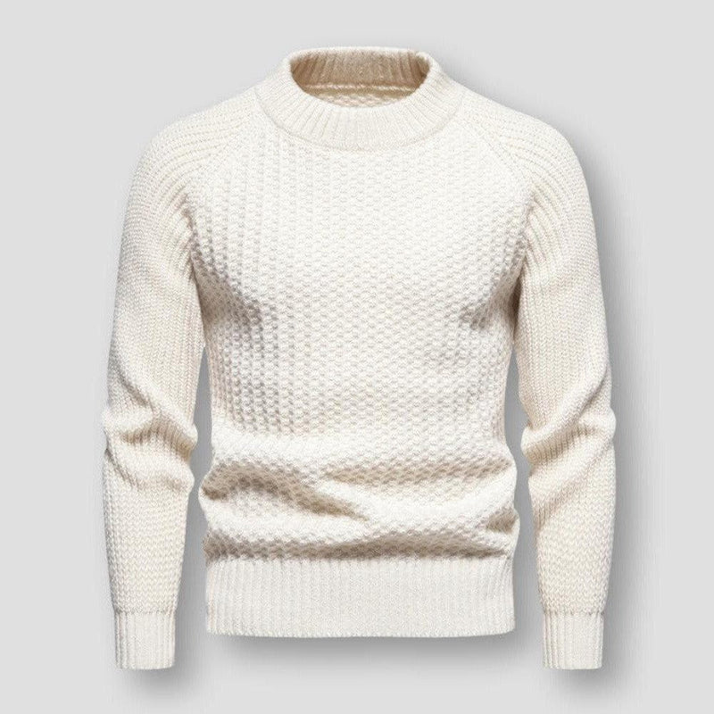 Textured Mock Neck Sweater for Men - Raglan Sleeve - Image 3