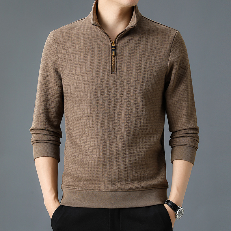 Quarter-Zip Pullover Sweater for Men - Textured - Image 2