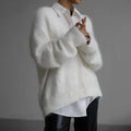V-Neck Cardigan Sweater for Women - Button-Down - Image 3