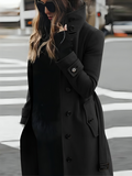 Belted Long Coat for Women - Button Front - Image 4