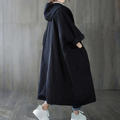 Oversized Hooded Coat for Women - Button Front - Image 1