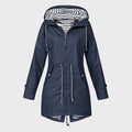 Hooded Zip Up Coat for Women - Drawstring Waist - Image 6