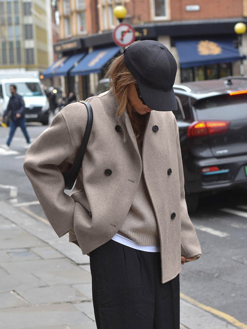Double Breasted Short Jacket for Women - Button Front - Image 2