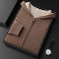 Knit Hooded Jacket for Men - Zip-Up - Image 5