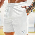 Corduroy Casual Shorts for Men - Drawstring Relaxed Fit - Patch Detail Knee Length - Image 10
