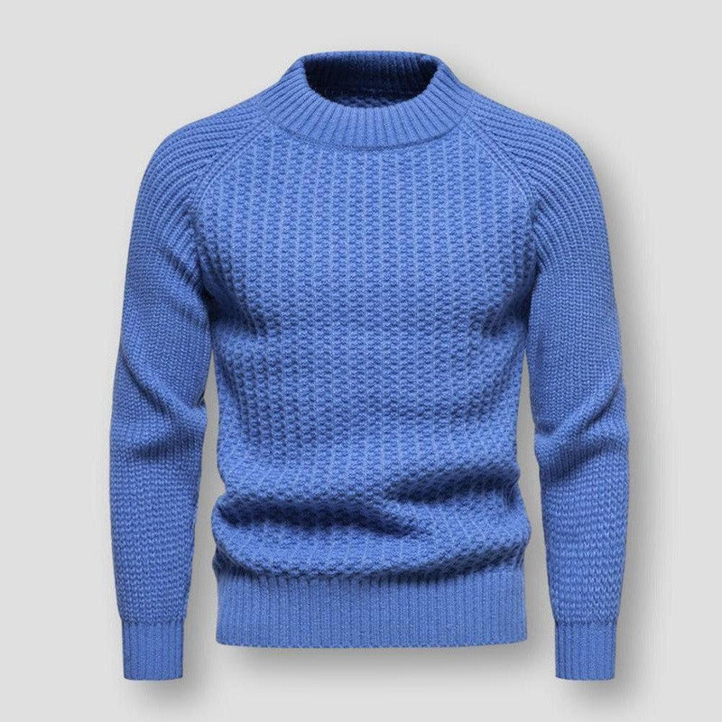 Textured Mock Neck Sweater for Men - Raglan Sleeve - Image 1