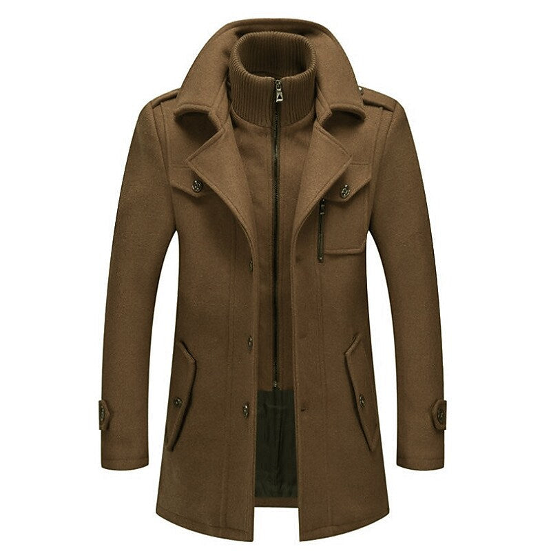 Pea Coat Overcoat for Men - Notch Lapel - Image 4