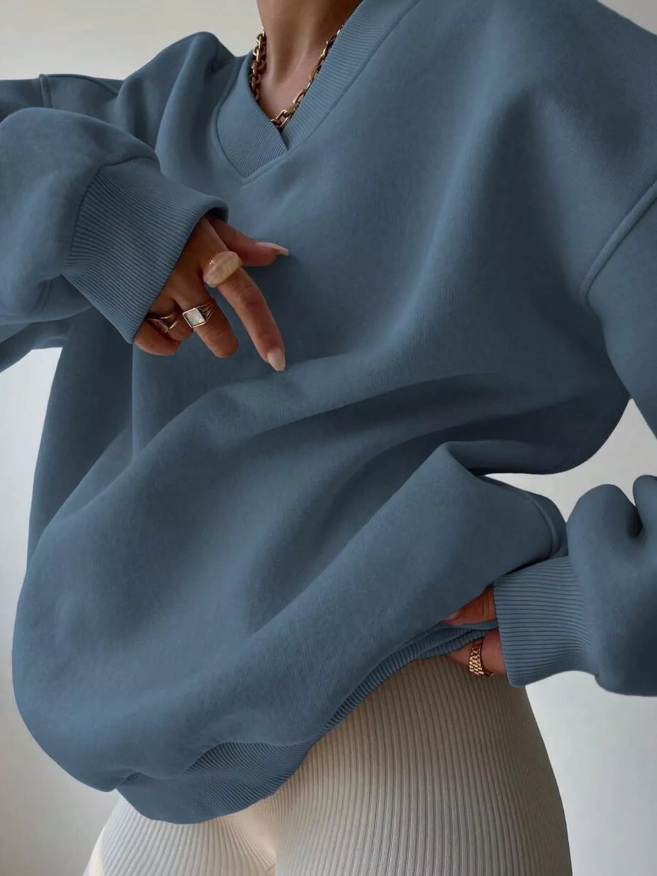 Oversized Pullover Sweater for Women - Drop Shoulder - Image 30