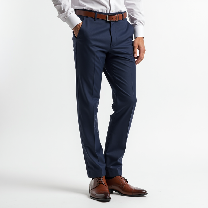Straight Leg Dress Pants for Men - Flat Front - Image 1